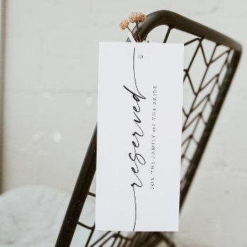 Small Blair Modern Minimalist Wedding Reserved Chair Tag Front View