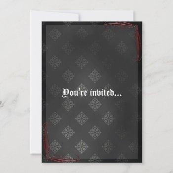 blood scroll vampire goth wedding invitation