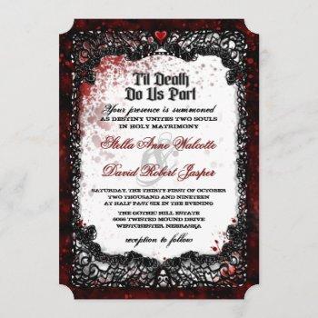 Small Blood Splattered Halloween Wedding Reception Info Front View