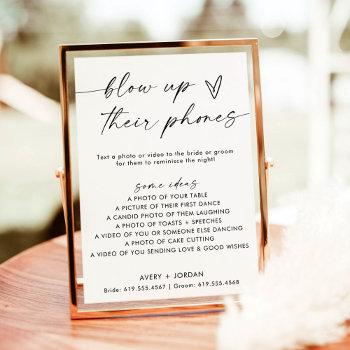 blow up their phone sign | wedding photo game  invitation