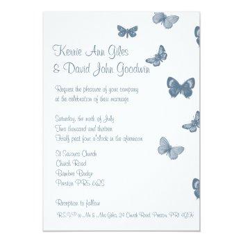 Small Blue And White Butterfly Wedding Front View