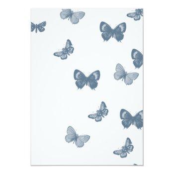 Small Blue And White Butterfly Wedding Back View