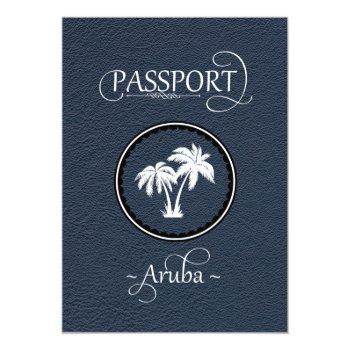 Small Blue Aruba Passport Back View
