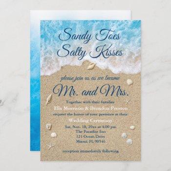Small Blue Beach Waves Wedding Front View