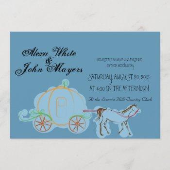 blue cinderella wedding invitation