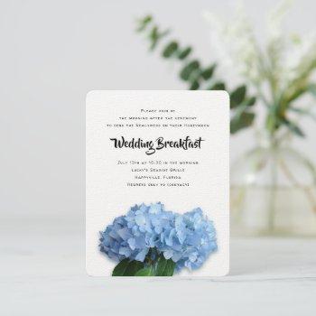 blue heaven hydrangea wedding breakfast invitation