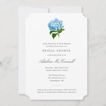blue hydrangea grandmillennial bridal shower invitation