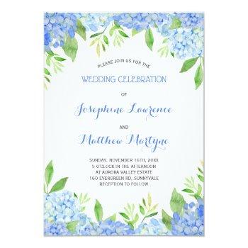 Small Blue Hydrangea Greenery Floral Wedding Front View