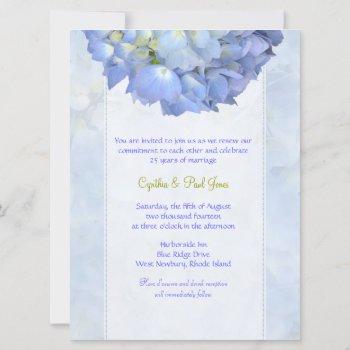 blue hydrangea vow renewal invitation