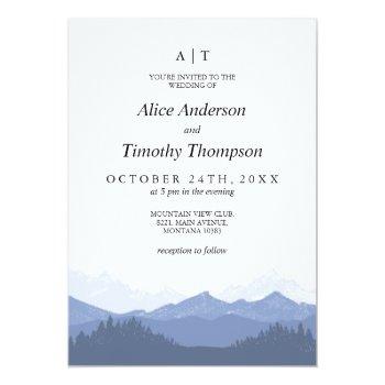 Small Blue Mountains Monogram Wedding Front View