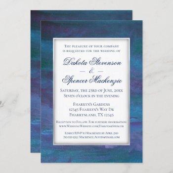 blue-ombre wedding | turquoise teal violet purple invitation