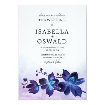 Small Blue Orchid And Purple Wedding Front View