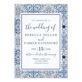 Small Blue Spanish Tiles Wedding Front View