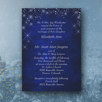 Small Blue Starry Night Formal Wedding Front View
