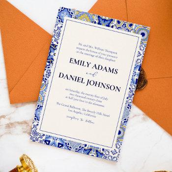 blue talavera fiesta: a spanish mexican wedding invitation
