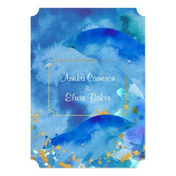 Small Blue Watercolor Dolphin Wedding Back View