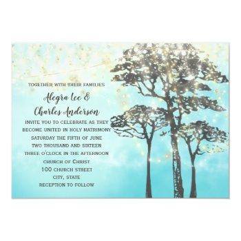 Small Blue Watercolor Woodsy Wedding Front View