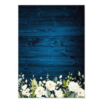 Small Blue Wood & White Roses Lantern Watercolor Wedding Back View