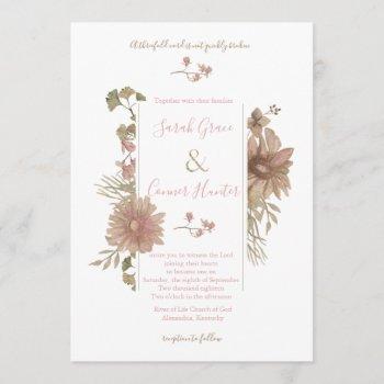Small Blush Floral Christian Wedding Front View