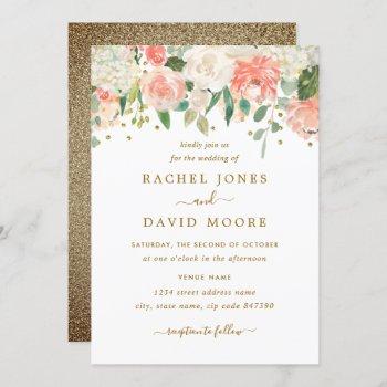 Small Blush Peach Gold Rustic Floral Wedding Front View