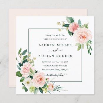Small Blush Pink Bloom Wedding Square Front View