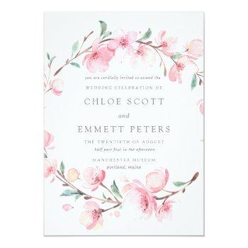 Small Blush Pink Cherry Blossom Floral Frame Wedding Front View