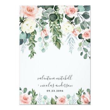 Small Blush Pink Floral Rose Garden Watercolor Wedding Back View