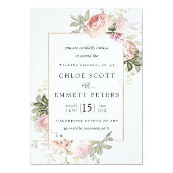 Small Blush Pink Rose Rustic Floral Wedding Front View