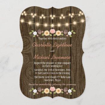 Small Blush String Of Lights Fall Rustic Acorn Wedding Front View