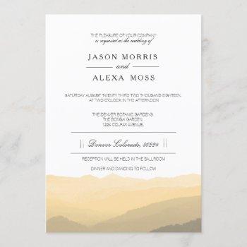 Small Blush Watercolor Mountains | Elegant Wedding Front View