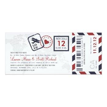 Small Boarding Pass Airmail Ticket Front View