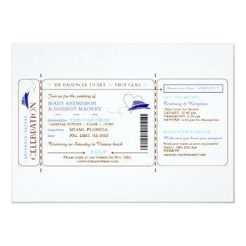 Small Boarding Pass Cruise Ticket Wedding Front View