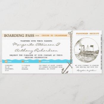 boarding pass cruise wedding invitations
