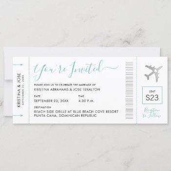 boarding pass destination wedding invitation