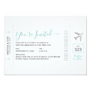 Small Boarding Pass Destination Wedding Front View