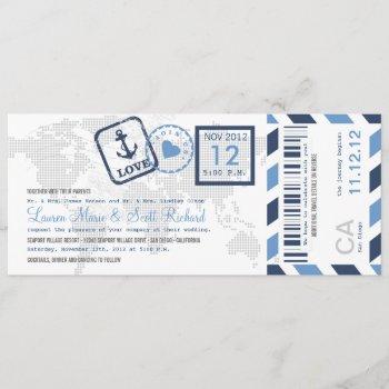 Small Boarding Pass Nautical Airmail Ticket Front View