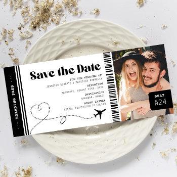 Small Boarding Pass Save The Date Ticket Front View