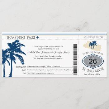 boarding pass to el salvador wedding invitation