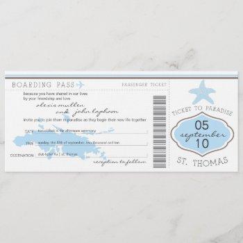 Small Boarding Pass To St. Thomas Wedding Front View