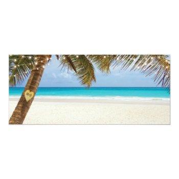Small Boarding Pass Tropical Beach Wedding Back View
