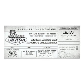 Small Boarding Pass Wedding Tickets Las Vegas Front View