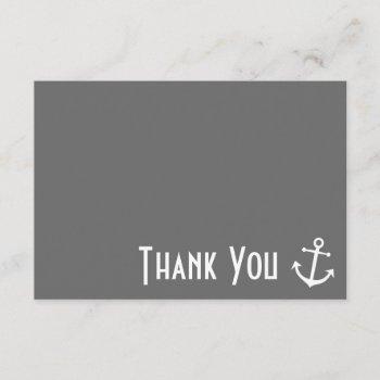 Small Boat Anchor Thank You Note  (gray) Front View