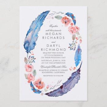 Small Bohemian Floral Feathers Rustic Wedding Front View