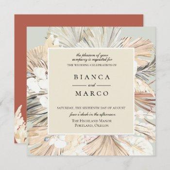 bohemian jungle frame wedding invitation