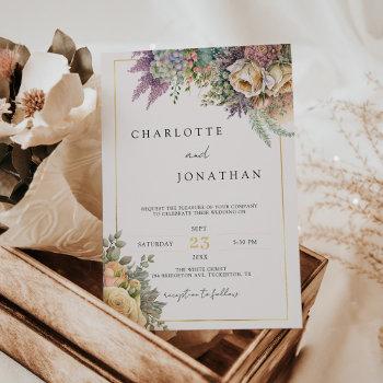 Small Bohemian Whimsical Wildflowers & Gold Wedding Front View