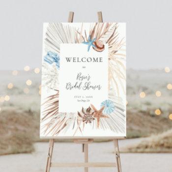 Small Boho Beach Baby Shower Welcome Foam Board Front View