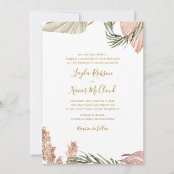 boho botanical | simple traditional wedding invitation