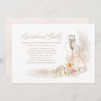 Small Boho Pampas Grass Brunch And Bubbly Baby Shower Front View