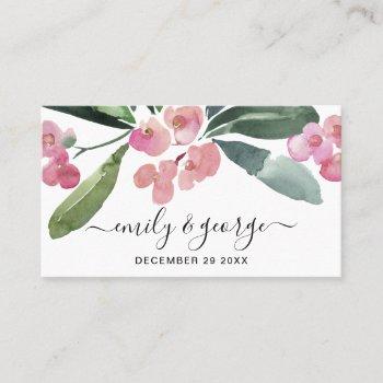 boho pink christ thorn cacti bloom wedding website business card