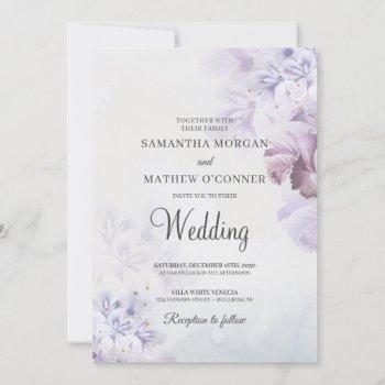 boho purple dusty blue dusty rose floral wedding i invitation